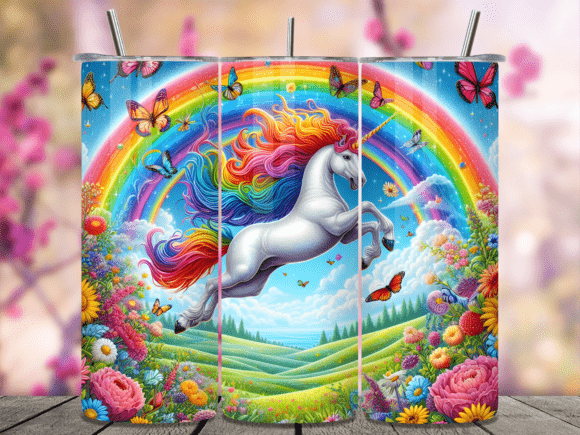 Download Unicorn Field Rainbow Kids Tumbler Wrap - Kids tumbler wrap Collection