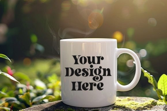 Download Coffee Mug Mockup Placed on a Garden - Premium Resources