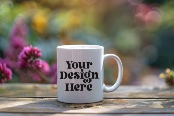 Download Coffee Mug Mockup Placed on a Garden - Premium Resources