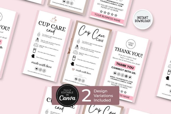 Download Editable Tumbler Cup Care Guide Canva - Premium Bundle