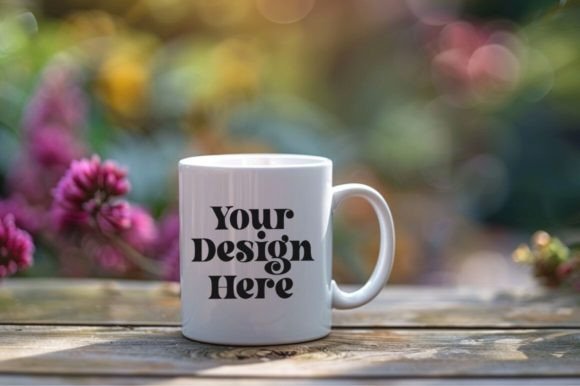 Download Coffee Mug Mockup Placed on a Garden - Premium Resources