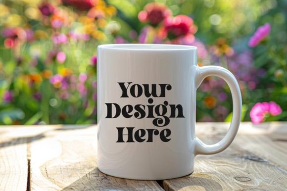 Download Coffee Mug Mockup Placed on a Garden - Premium Resources